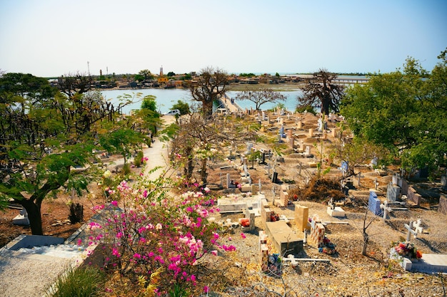 Fadiouth shell island cemetery in senegal