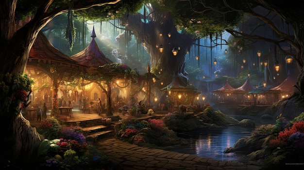 Faerie market in a hidden glade