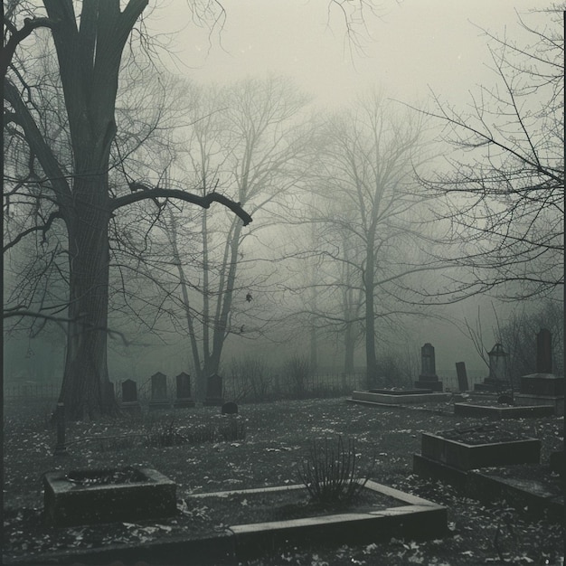 A faint morning in a creepy burial ground