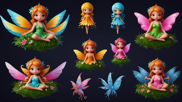 Fairy 3d Icon Design Collection