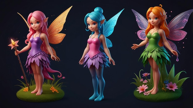 Fairy 3d Icon Design Collection