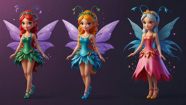 Photo fairy 3d icon design collection