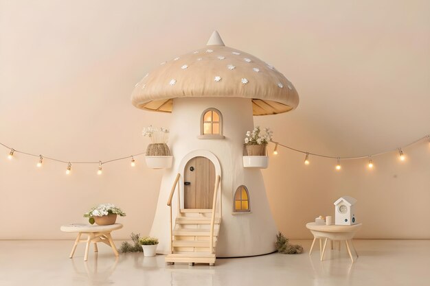 Photo a fairy house with a door and a door that says the little house