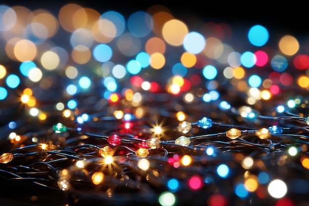 Photo fairy light colorful bokeh background wallpaper