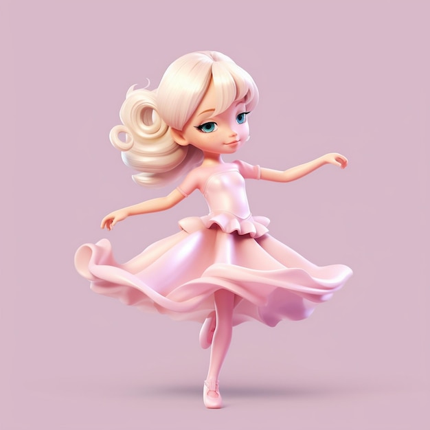 fairy princess in pink vector with white background