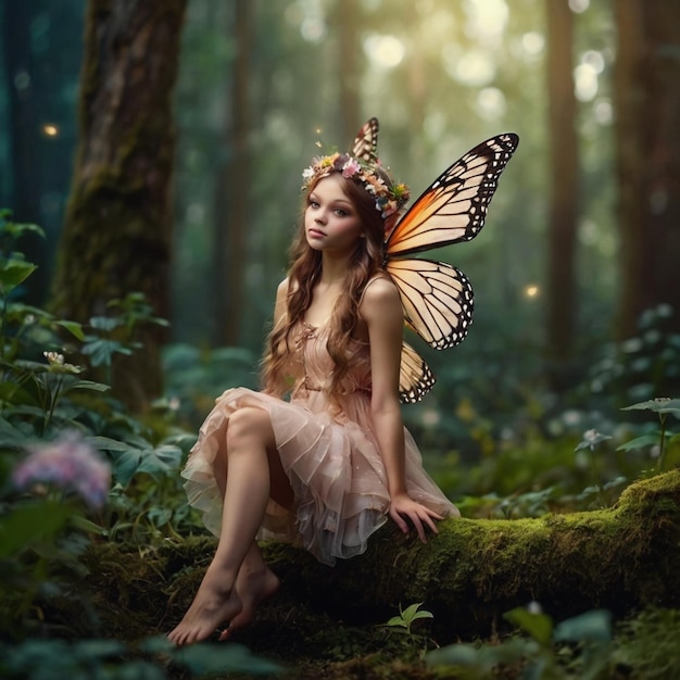 Fairy Princess Pixie Elf Magical Fantasy Romantic Fairytale Beautiful Colors Enchanted Forest