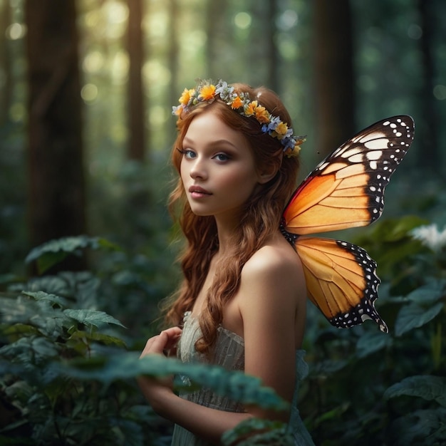 Fairy Princess Pixie Elf Magical Fantasy Romantic Fairytale Beautiful Colors Enchanted Forest