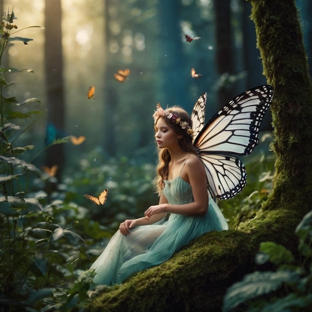 Fairy Princess Pixie Elf Magical Fantasy Romantic Fairytale Beautiful Colors Enchanted Forest