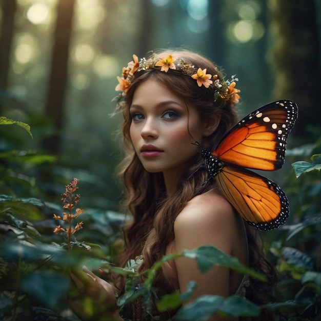 Fairy Princess Pixie Elf Magical Fantasy Romantic Fairytale Beautiful Colors Enchanted Forest