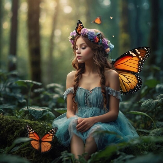 Fairy Princess Pixie Elf Magical Fantasy Romantic Fairytale Beautiful Colors Enchanted Forest