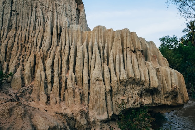 Fairy Stream in Mui Ne in Vietnam. Landmark, red sand mountain canyon