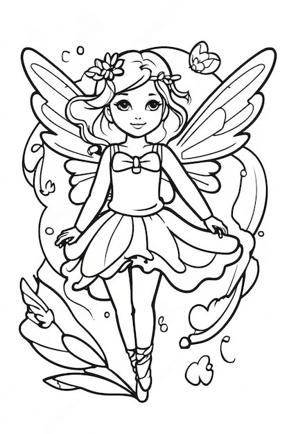 Photo fairy tale girl coloring pages for kids book