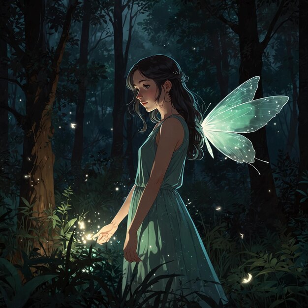 a fairy with a fairy in the forest