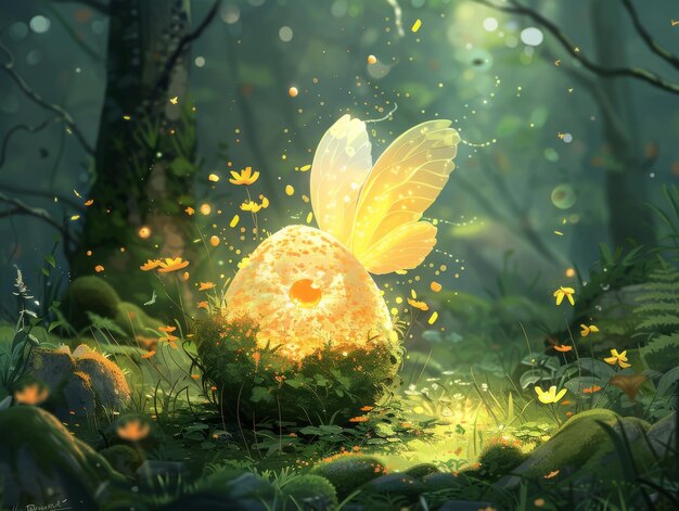 a fairy with wings and wings in the forest