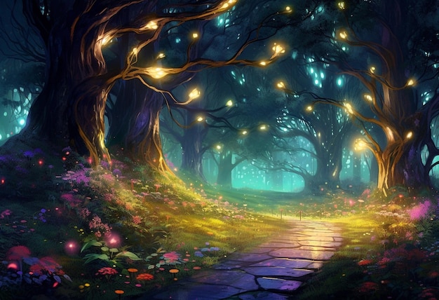 Fairyland forest mystical landscape scenery