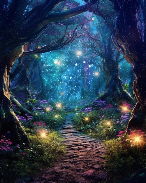 Fairyland forest mystical landscape scenery