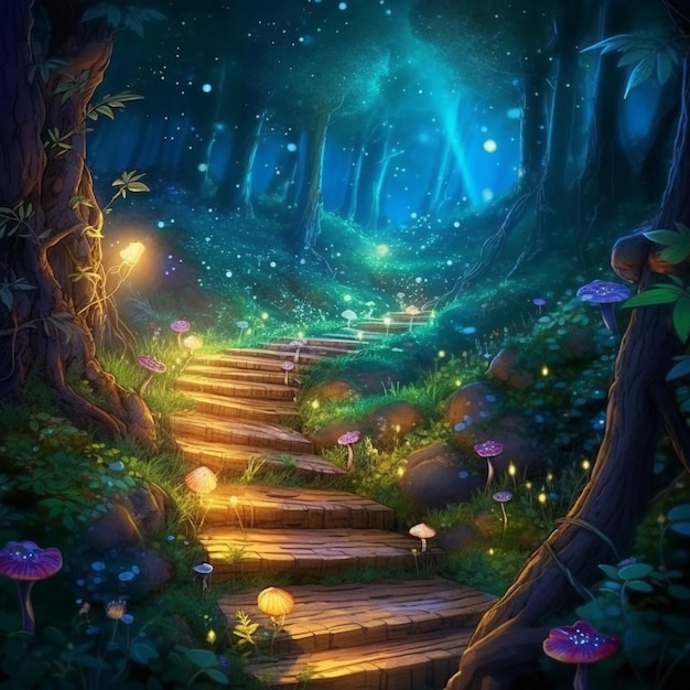 Fairyland forest mystical landscape scenery