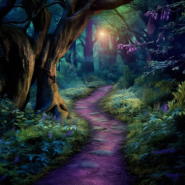 Fairyland forest mystical landscape scenery