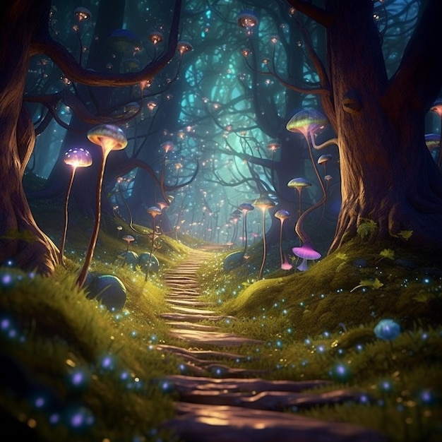 Fairyland forest mystical landscape scenery