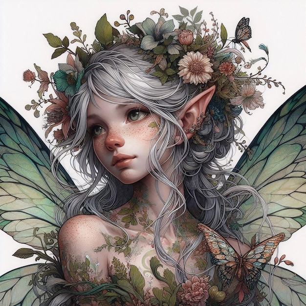 a fairylike character She has delicate translucent wings that resemble those of a butterfly