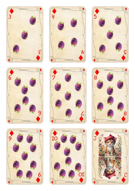 Photo fairytale animals printable deck of cards playing cards for kids childrens board card game box