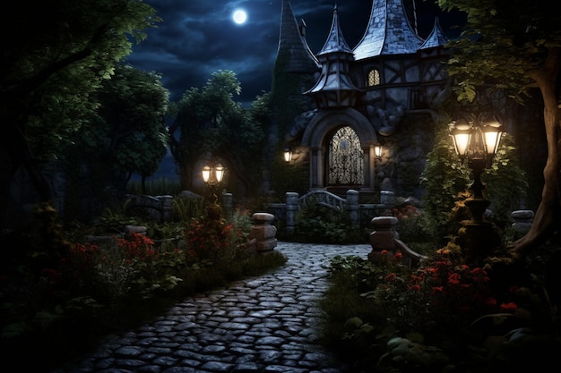 Fairytale castle night