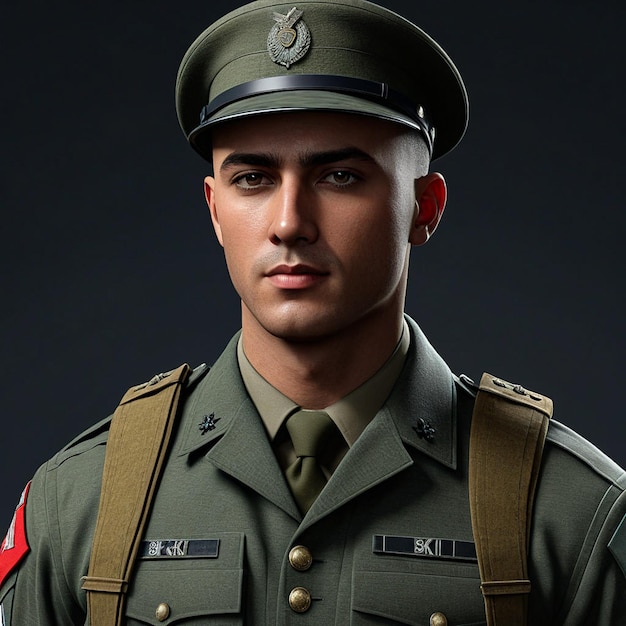 Fake soldier created by CGI AI army military conflict war weapon danger forces