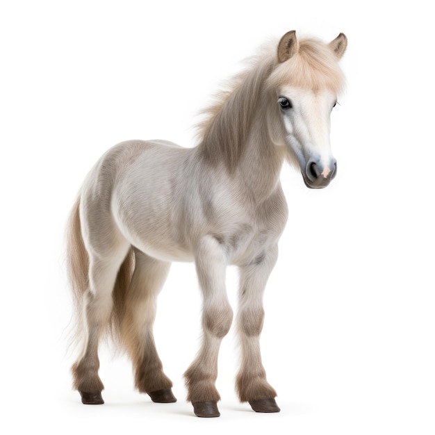 Falabella Miniature Horse On White Background