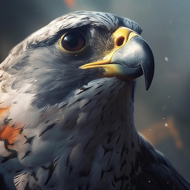 Falcon bird very sharp lips beautiful eyes Generative AI