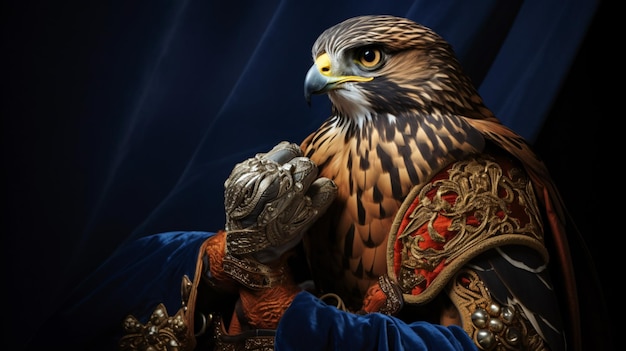 A falcon on falconers glove poster