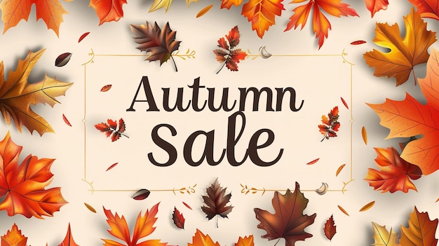 Photo fall foliage background on an autumn sale banner generative ai