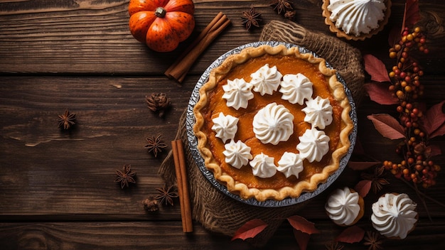 Fall harvest cornucopia on table blurred Autumn season with fruit and vegetable Thanksgiving day