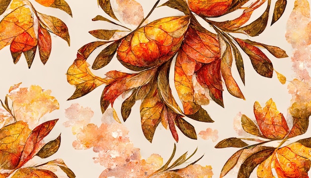 Fall leaves horizontal border