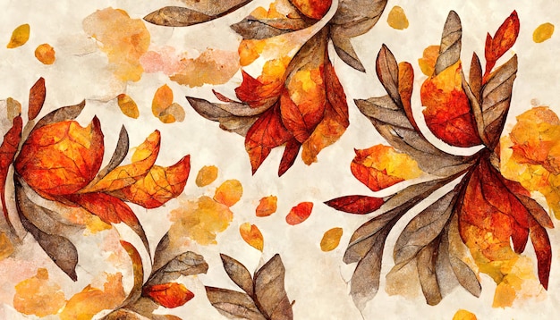 Fall leaves horizontal border