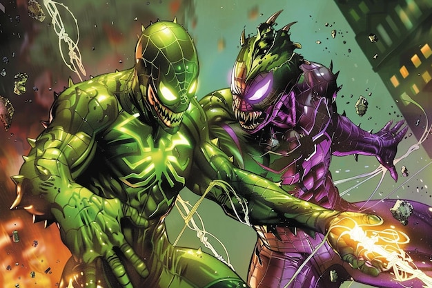 Photo the fall of norman osborn and rise of the green go generative ai