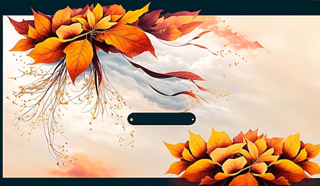 Fall season trendy background banner