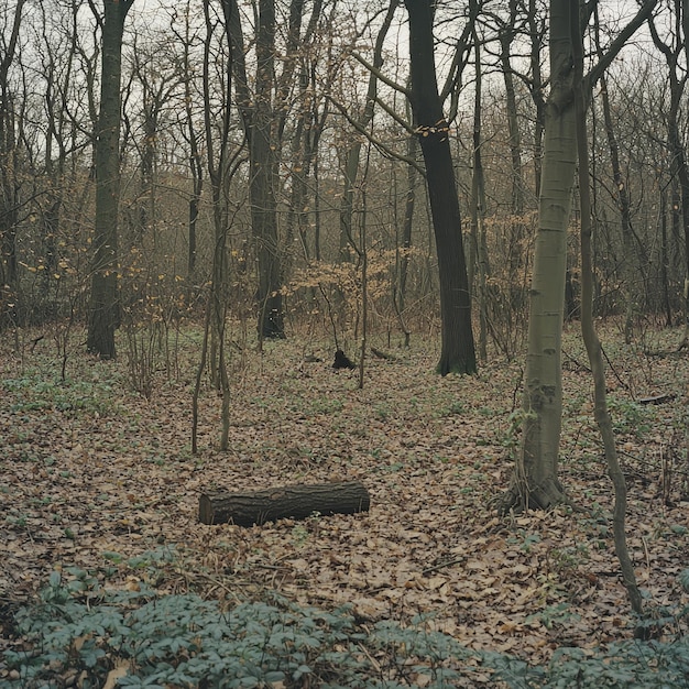 Photo fallen log in a wooded forest