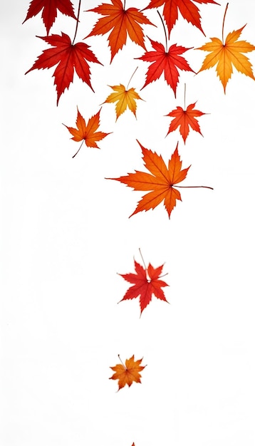 Photo falling autumn leaves motion slow motion on light background 3d rendering