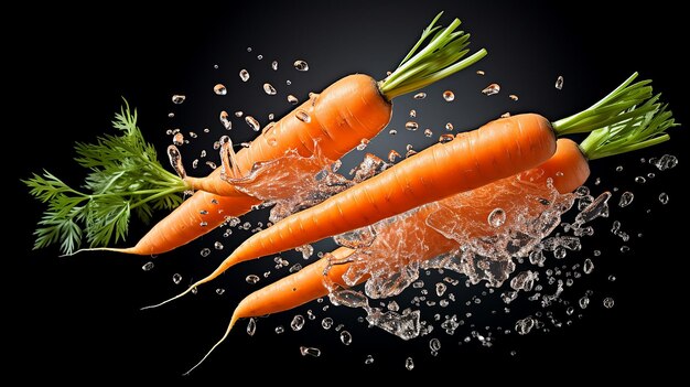 Falling Carrot Slice Isolated on White Background