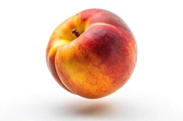 Photo falling fresh peach isolated on white background