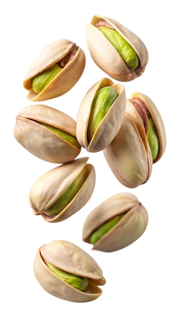 Photo falling pistachios isolated on transparent png healthy and natural snack