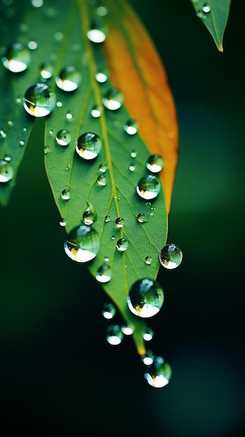 Falling raindrops photographed with a super telephoto lens