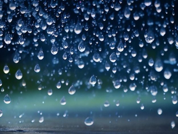 Falling raindrops with a super telephoto lens 4k image