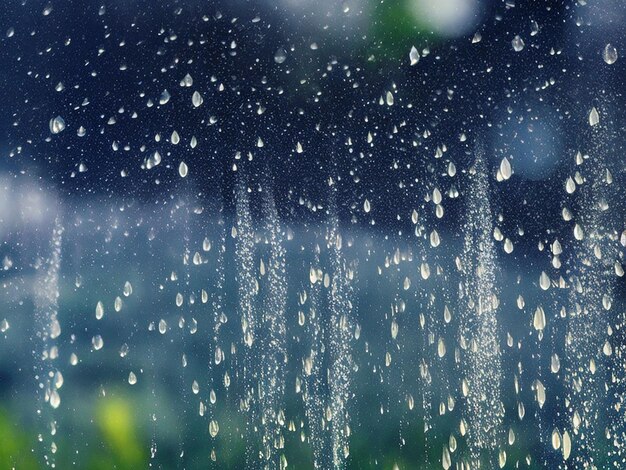 Falling raindrops with a super telephoto lens 4k image