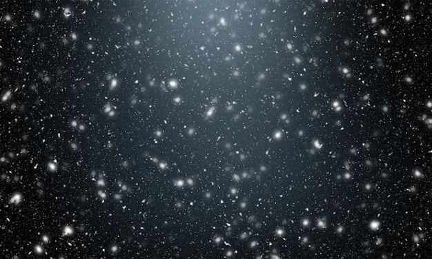 Falling snow on a black background