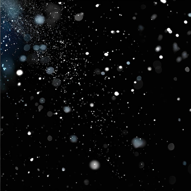 Photo falling snow on black