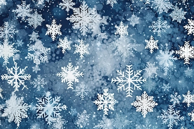 Falling snowflakes Christmas background frozen texture