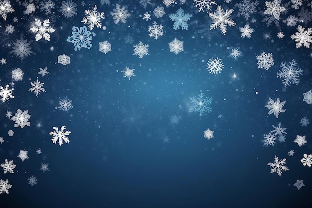 Falling snowflakes Winter vector background The effect of decorating snowflakes