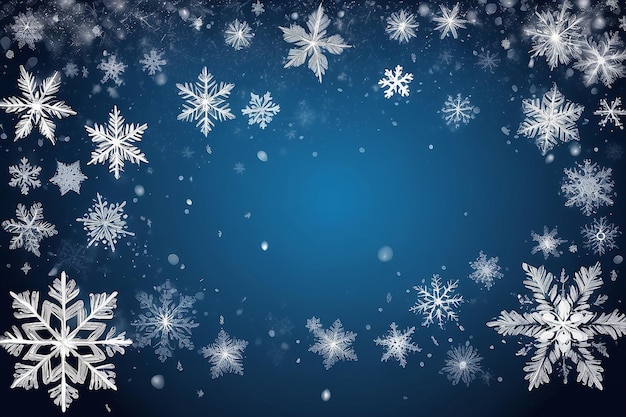 Falling snowflakes Winter vector background The effect of decorating snowflakes