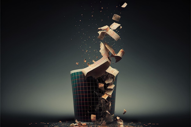 Falling stocks 3d illustration